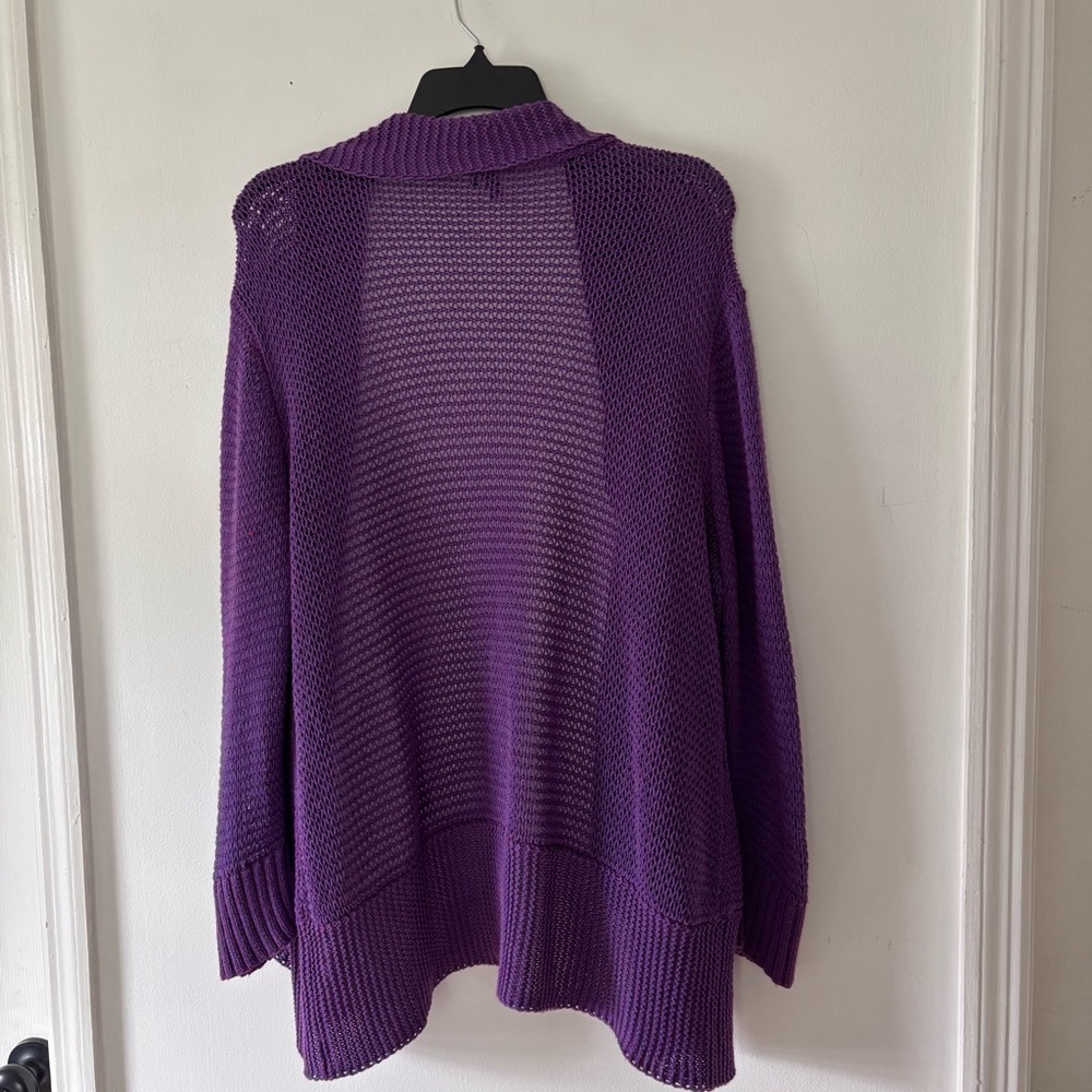 Eileen Fisher Sweater Cardigan Cashmere Cotton Blend Large